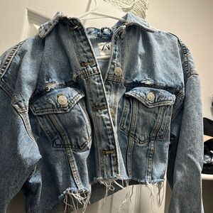 Zara Cropped Jean Jacket